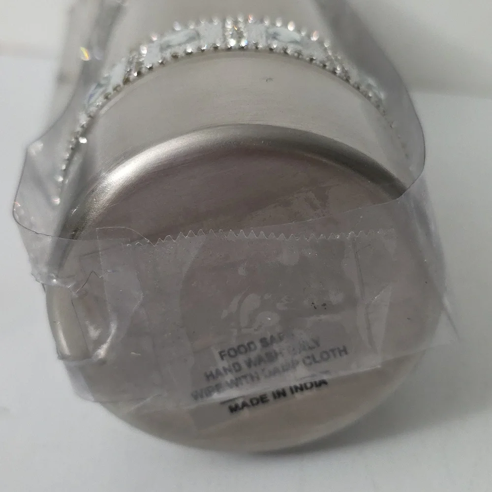 Barware Collection Stainless Cocktail Shaker with Decorative Rhinestone, NWT